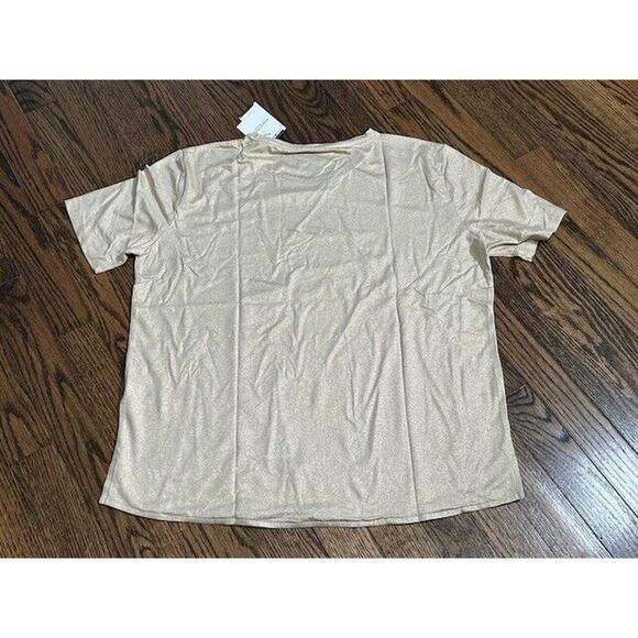 Majestic Filatures Deluxe Tee Shirt Short Sleeve Metallic Golden Sand Sz 1/XS - Picture 6 of 7
